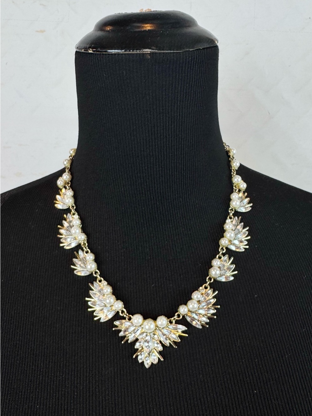 Natasha | Rhinestone and Pearl Necklace